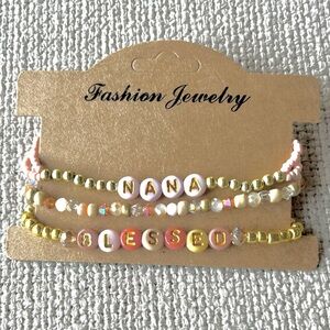 Beautiful Beaded Nana and Blessed Bracelet Set